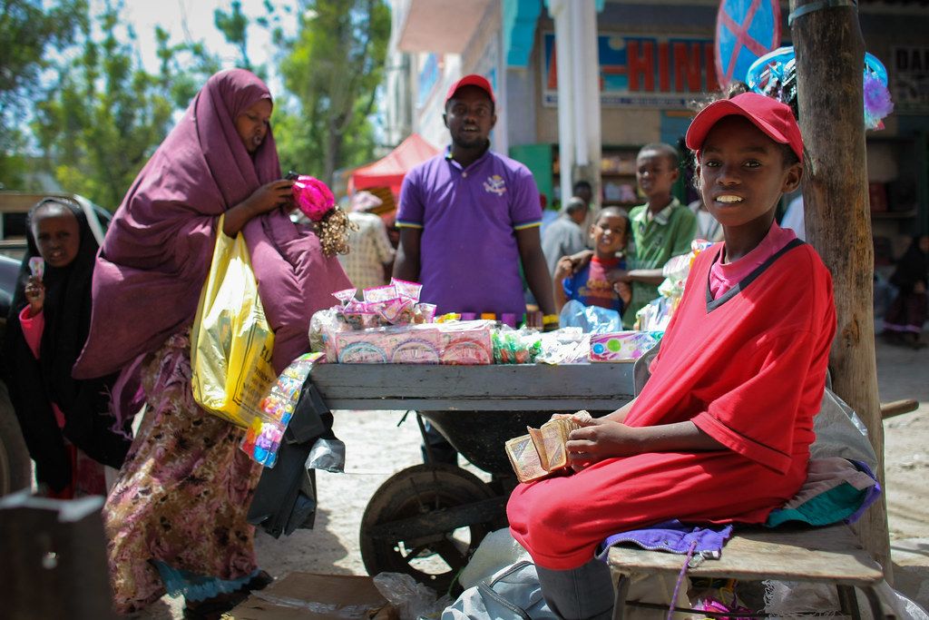 A young market trader